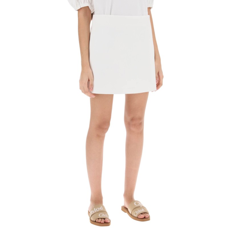 textured cotton skort