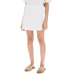 textured cotton skort