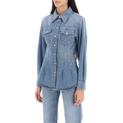 waisted denim shirt