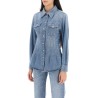 waisted denim shirt