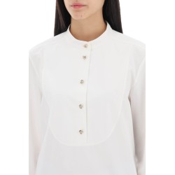 shirt with knotted gold buttons