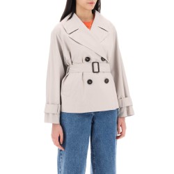 short double-breasted trench coat