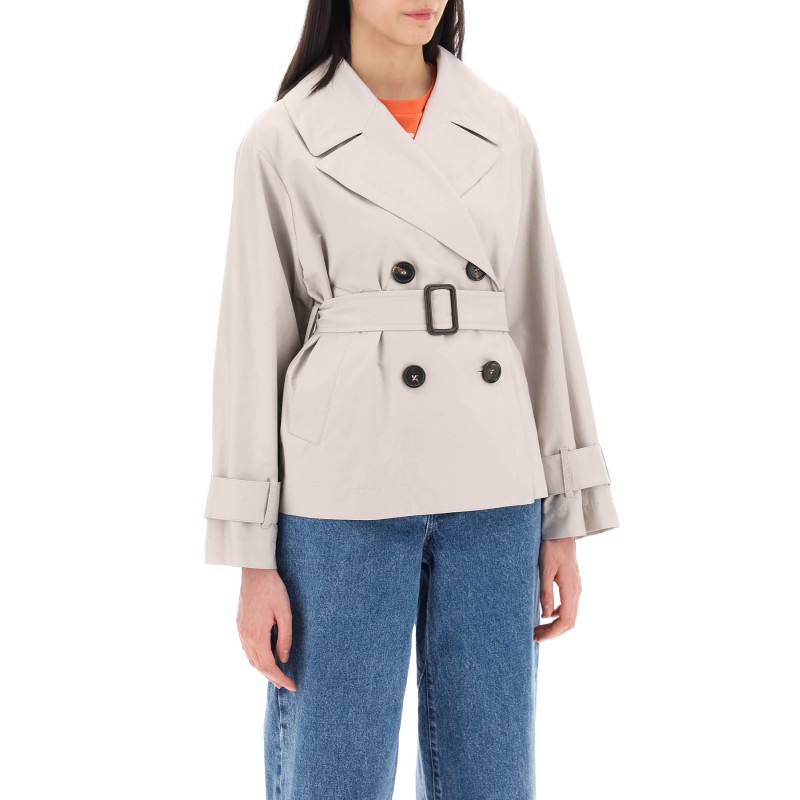 short double-breasted trench coat