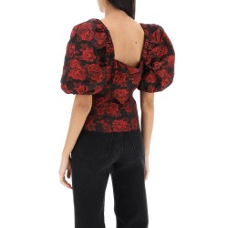 blouse in floral jacquard