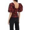 blouse in floral jacquard