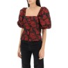 blouse in floral jacquard