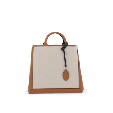 canvas & leather tote bag