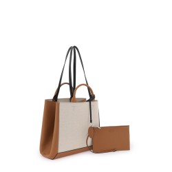 canvas & leather tote bag