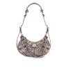 le cagole xs bag in leopard-printed metallic leather