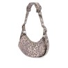 le cagole xs bag in leopard-printed metallic leather