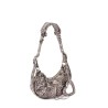 le cagole xs bag in leopard-printed metallic leather