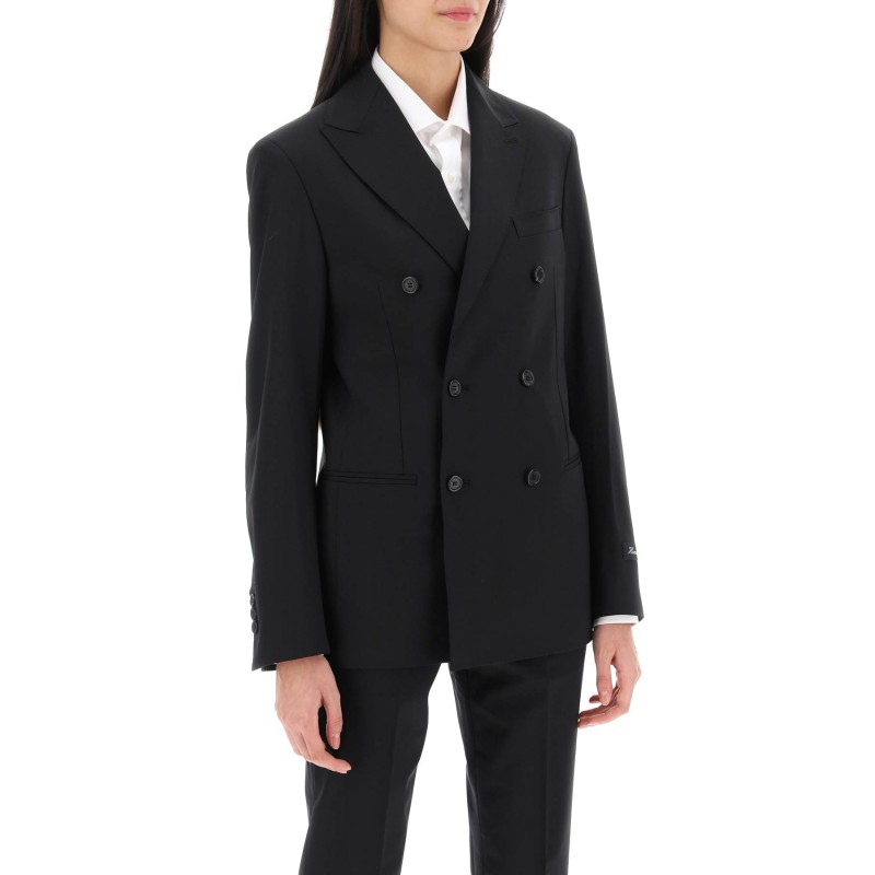 slim fit double-breasted blazer