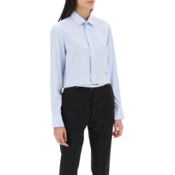 cotton twill cropped shirt