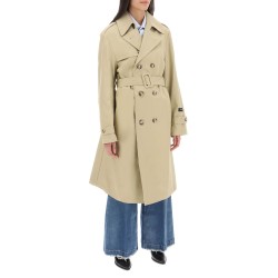 cotton double-breasted trench coat