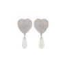 heart crystal earrings with pearls