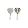 heart crystal earrings with pearls