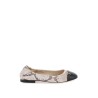 snake-printed leather ballet flats