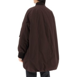 down-padded maxi bomber jacket