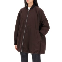 down-padded maxi bomber jacket