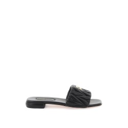 matelassé nappa leather slides