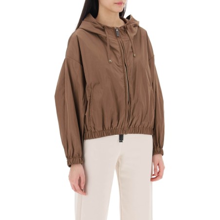 technical taffeta hooded jacket