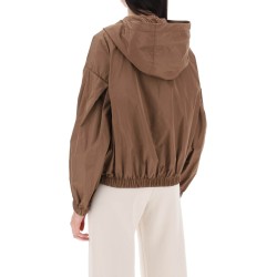 technical taffeta hooded jacket