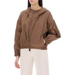 technical taffeta hooded jacket