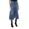 washed denim midi skirt