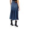 washed denim midi skirt