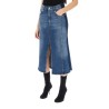 washed denim midi skirt