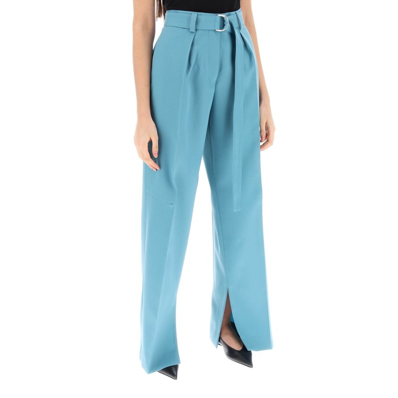 wide leg pants in light wool