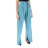 wide leg pants in light wool