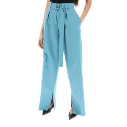 wide leg pants in light wool