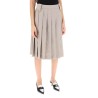 wool gabardine pleated skirt