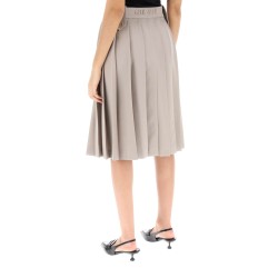 wool gabardine pleated skirt