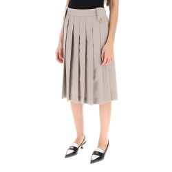 wool gabardine pleated skirt