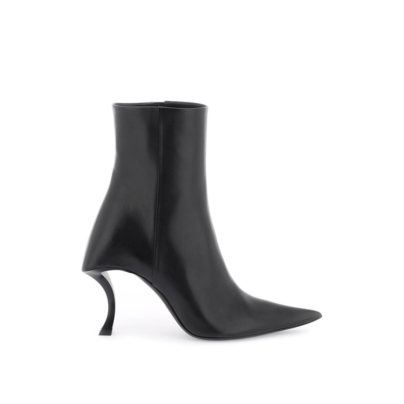 leather hourglass ankle boots