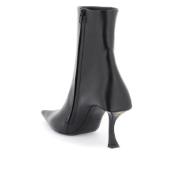 leather hourglass ankle boots