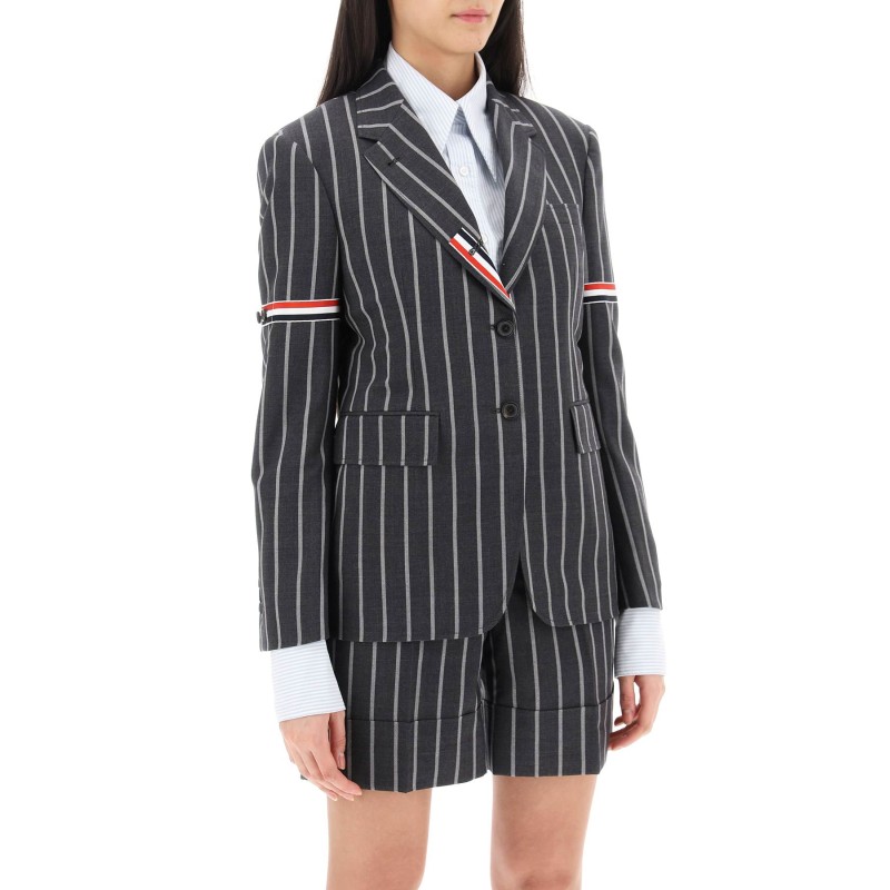 striped single-breasted jacket