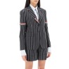 striped single-breasted jacket