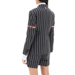 striped single-breasted jacket