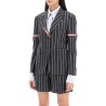 striped single-breasted jacket