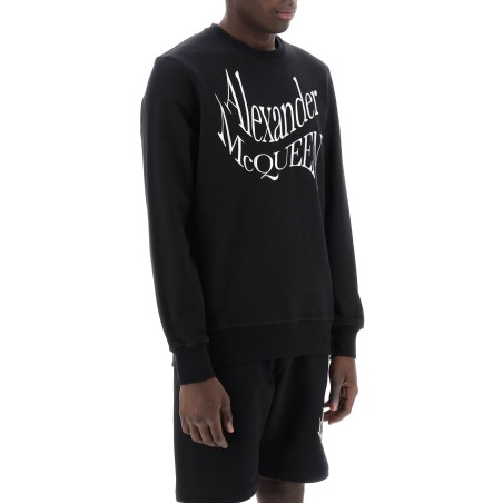 warped logo sweatshirt