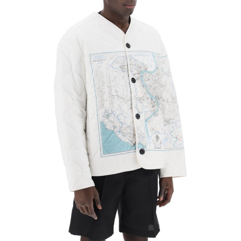 combat liner printed quilted jacket