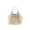 satin handbag with feathers