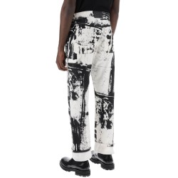 fold print workwear jeans