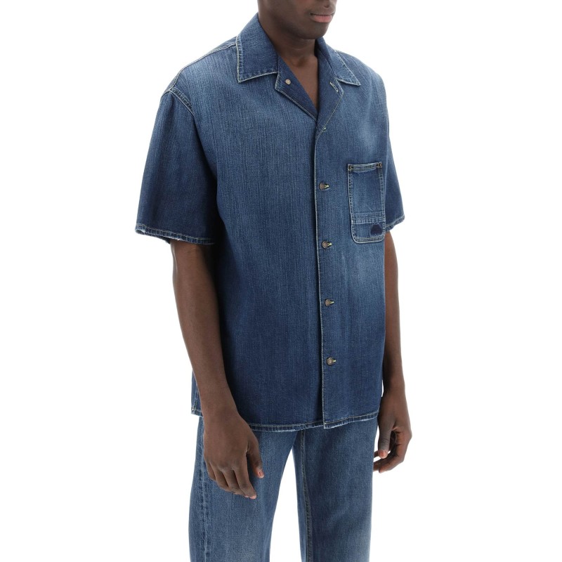 organic denim short sleeve shirt