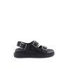 leather sandals with maxi buckles