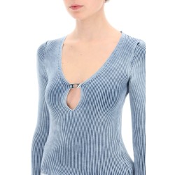 m-teri ribbed sweater with logo plaque