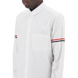 seersucker shirt with rounded collar